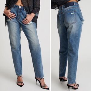 NWT One Teaspoon 1982s High Waist Barrel Jeans in Blue Love Medium Wash Size 26